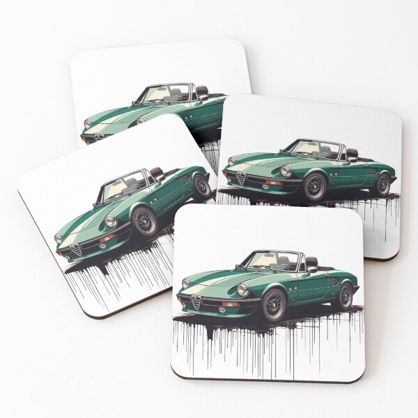 Item preview, Vintage 1986 Alfa Romeo Spider Quadrifoglio Verde Artwork - Classic Car Collectible designed and sold by MiszungART.
