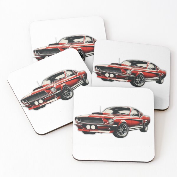 Item preview, Vintage 1967 Ford Mustang Fastback Classic Car Artwork designed and sold by MiszungART.