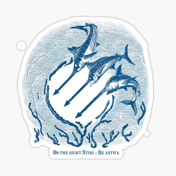 Item preview, Do the right sting : Antifa Swordfish designed and sold by Loki Propagandart.