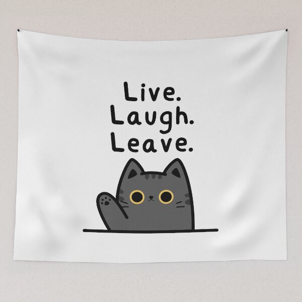 Item preview, Introvert Humor: Cat Waving Goodbye. Live. Laugh. Leave. designed and sold by Teribelle.