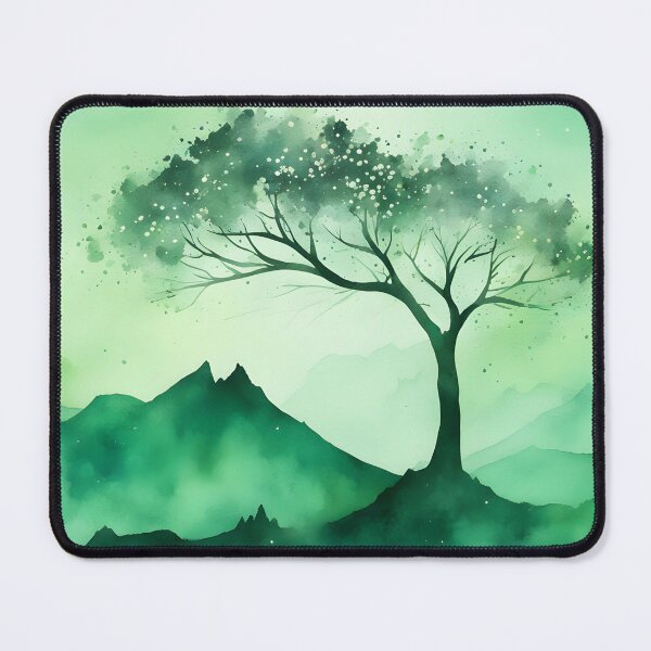 Item preview, Silhouette Tree on Green Mountain designed and sold by CalmnessbyChoice.