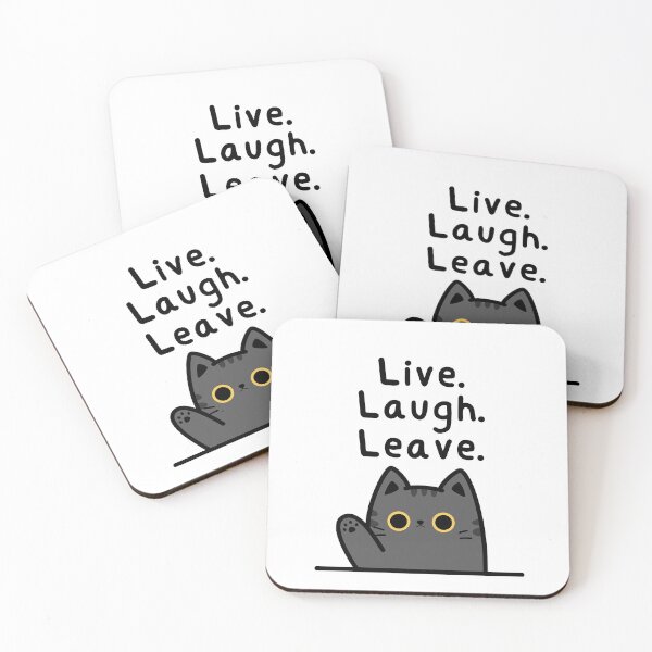 Item preview, Introvert Humor: Cat Waving Goodbye. Live. Laugh. Leave. designed and sold by Teribelle.