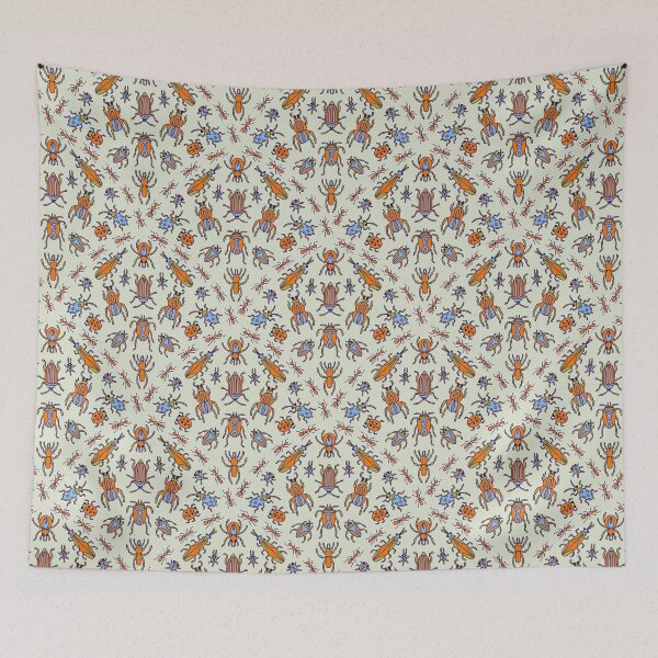 Item preview, Urban forest - bugs, insects, lady bugs, blue, orange, green and brown designed and sold by naomibroudo.