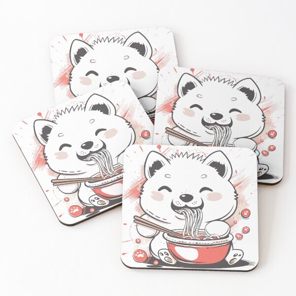 Item preview, cute kawaii dog eating ramen  designed and sold by Teemajestic.