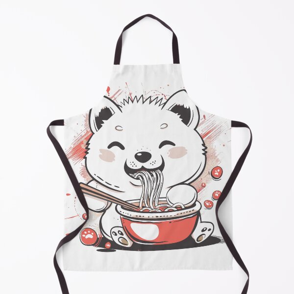 Item preview, cute kawaii dog eating ramen  designed and sold by Teemajestic.