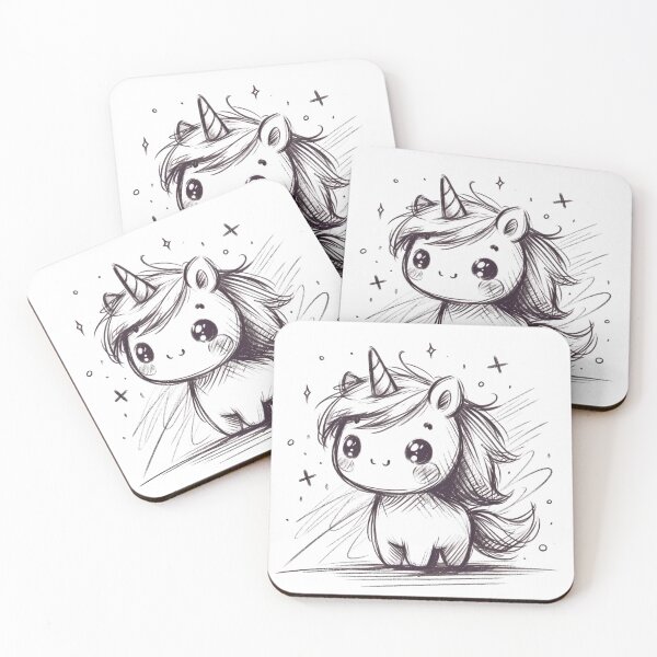 Item preview, Cute unicorn pencil sketch designed and sold by OtterDesigns.