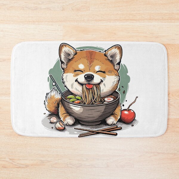 Item preview, cute kawaii dog eating ramen  designed and sold by Teemajestic.