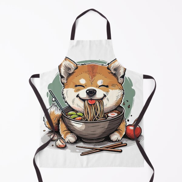 Item preview, cute kawaii dog eating ramen  designed and sold by Teemajestic.