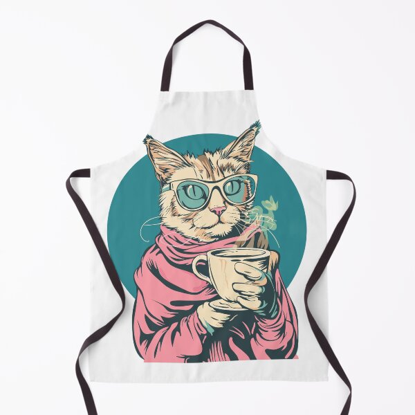 Item preview, cat holding a cup of coffee designed and sold by Teemajestic.