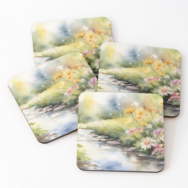 Item preview, Summer Stream with Flowers designed and sold by CalmnessbyChoice.