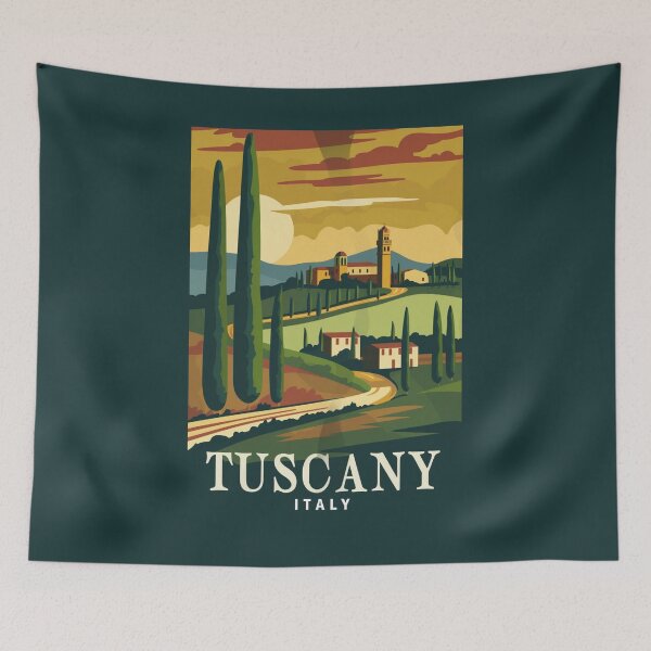 Item preview, A Vintage Travel Illustration of Tuscany - Italy designed and sold by GoodOldVintage.