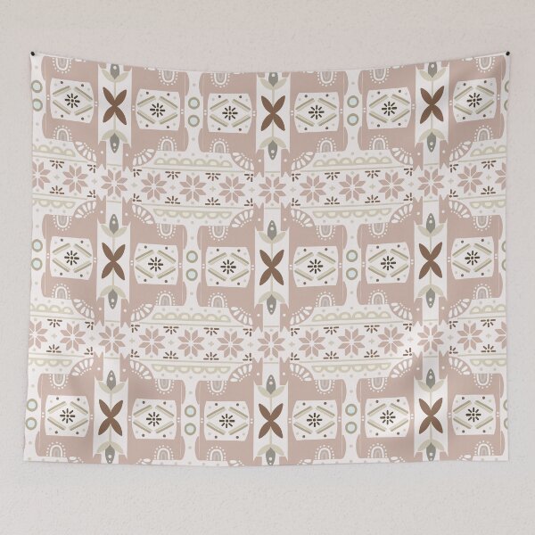 Item preview, Beige Nordic Christmas Pattern designed and sold by PG Illustration.