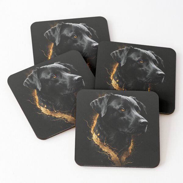 Item preview, Epic golden dog painting, Kintsugi inspired dog art designed and sold by ChaosEdits.