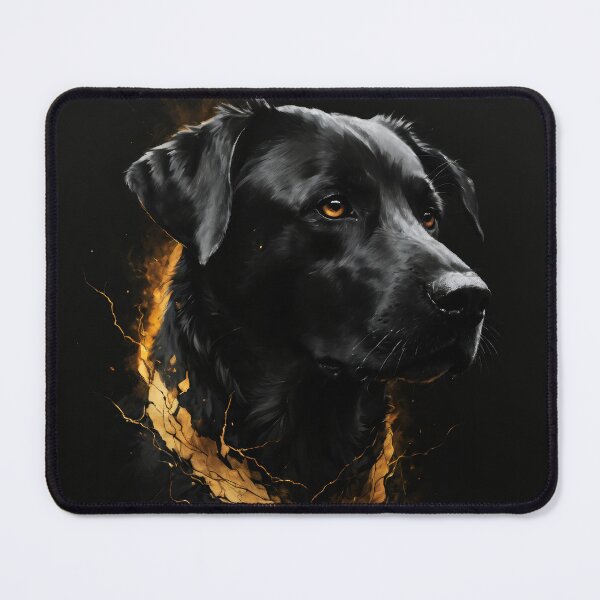Item preview, Epic golden dog painting, Kintsugi inspired dog art designed and sold by ChaosEdits.