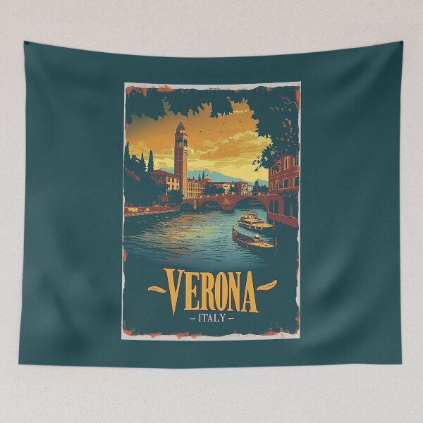 Item preview, A Vintage Travel Illustration of Verona - Italy designed and sold by GoodOldVintage.