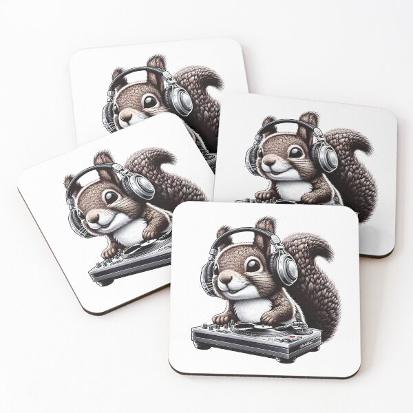 Item preview, Squirrel DJ Cute and Playful Animal Music Design designed and sold by StickaTime.