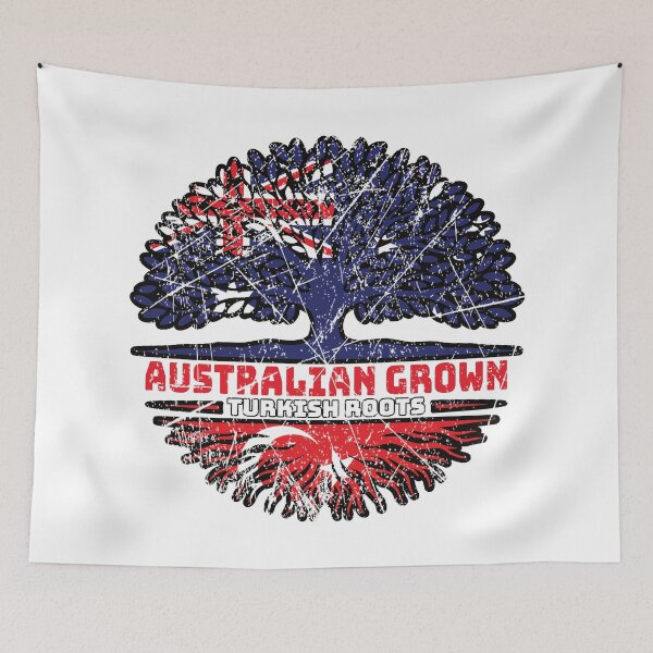 Item preview, Turkey Turkish Australian Australia Tree Roots Flag designed and sold by FlagX.