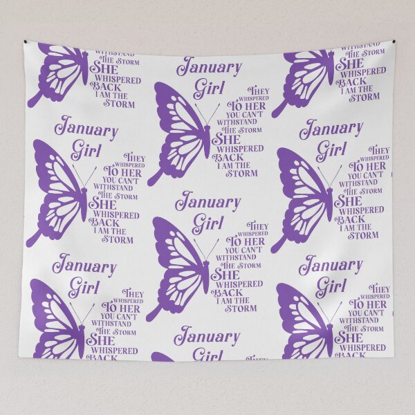Item preview, January Girl - purple butterfly - they whispered to her you cant withstand the storm designed and sold by EvaAngel.