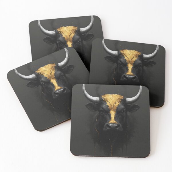 Item preview, Epic Bull portrait, Kintsugi inspired art designed and sold by ChaosEdits.