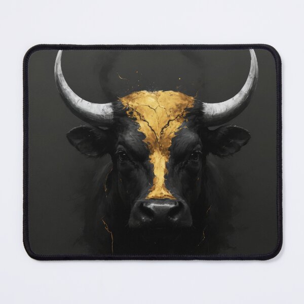 Item preview, Epic Bull portrait, Kintsugi inspired art designed and sold by ChaosEdits.