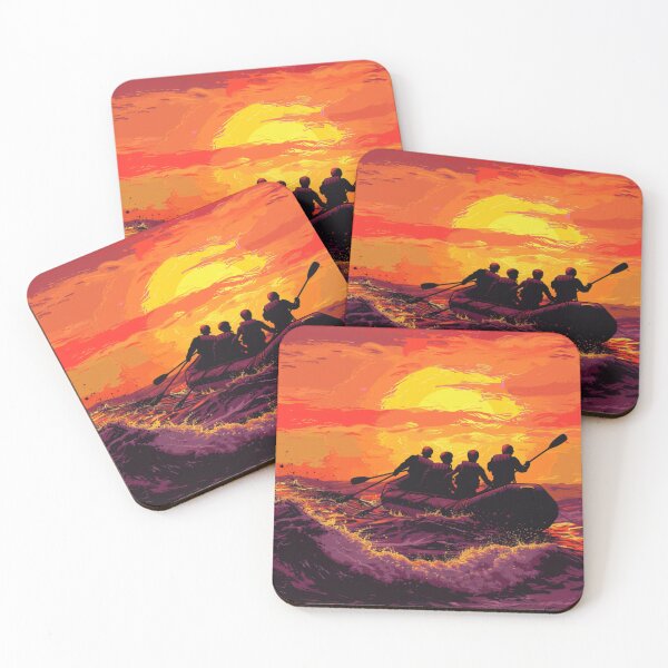 Item preview, Sunset gradient backdrop afters conquering challenging river Active Outdoors Inspired Art designed and sold by CDC40.