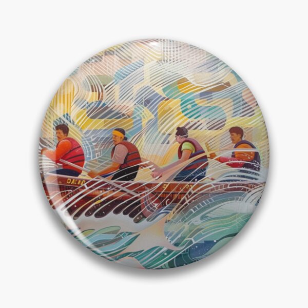 Item preview, Rafters tackling swirling waters geometric patterns Active Outdoors Inspired Art designed and sold by CDC40.