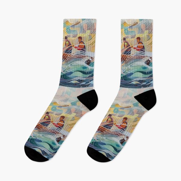 Item preview, Rafters tackling swirling waters geometric patterns Active Outdoors Inspired Art designed and sold by CDC40.