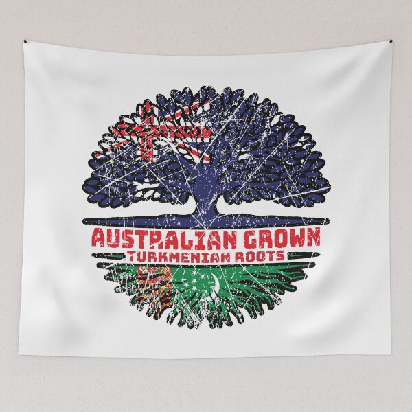 Item preview, Turkmenistan Turkmenian Australian Australia Tree Roots Flag designed and sold by FlagX.