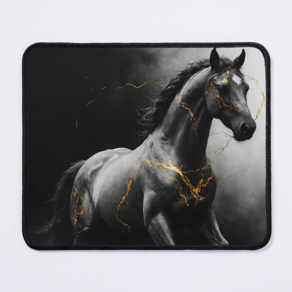 Item preview, Beautiful horse galloping illustration, Kintsugi inspired art designed and sold by ChaosEdits.