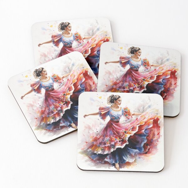 Item preview, Danza folklórica vívida - Arte barroco de acuarela designed and sold by Aurora-Solaris.