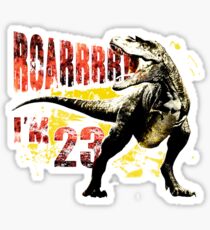 23rd Birthday Gift 23 Year Old Dinosaurs Birthday Present Sticker