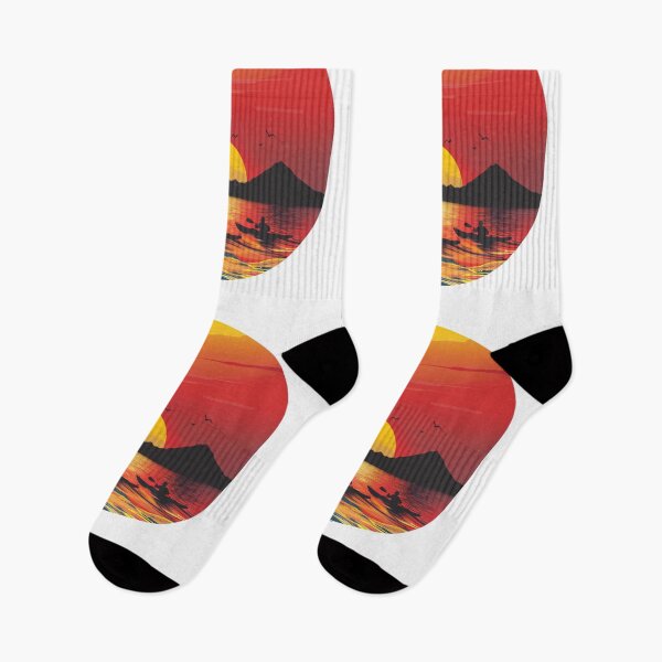 Item preview, Sunset gradient backdrop afters conquering challenging river Active Outdoors Inspired Art designed and sold by CDC40.