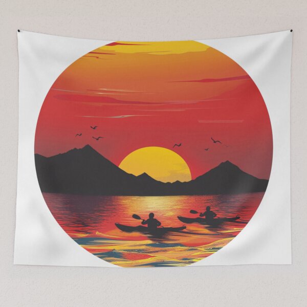 Item preview, Sunset gradient backdrop afters conquering challenging river Active Outdoors Inspired Art designed and sold by CDC40.
