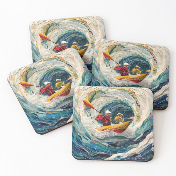 Item preview, Rafters tackling swirling waters geometric patterns Active Outdoors Inspired Art designed and sold by CDC40.