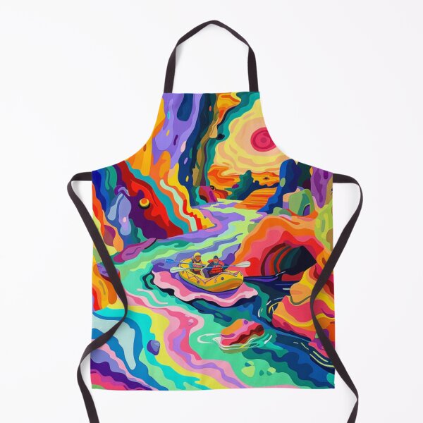 Item preview, Psychedelic twist river rafting scene bold colours Active Outdoors Inspired Art designed and sold by CDC40.