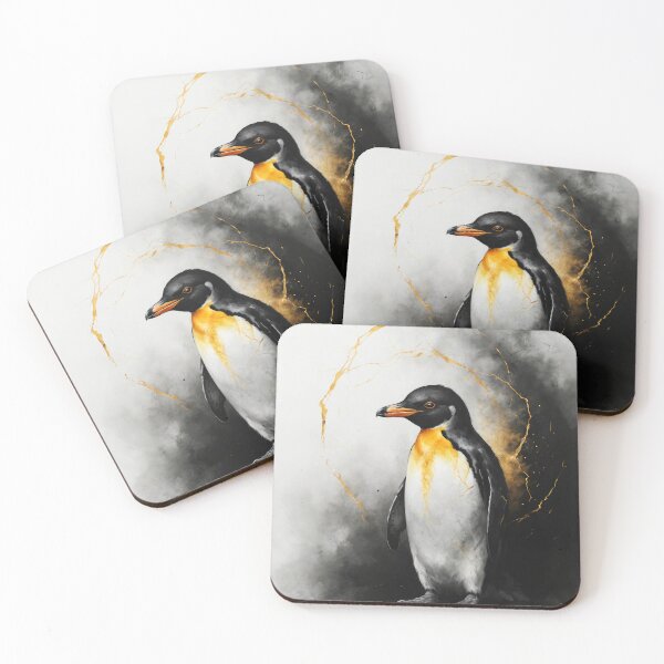 Item preview, Cute penguin artwork, Kintsugi inspired art designed and sold by ChaosEdits.