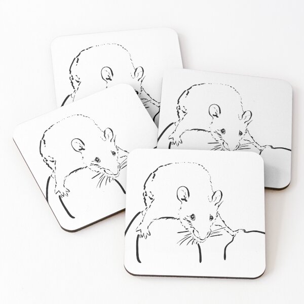 Item preview, Little rat black and white sketch designed and sold by Osting.
