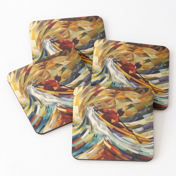 Item preview, Rafters tackling swirling waters geometric patterns Active Outdoors Inspired Art designed and sold by CDC40.