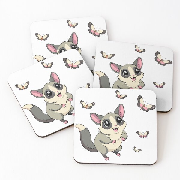 Item preview, Fluffy Sugar Glider Gliding Alongside a Flock of Butterflies designed and sold by omerfdln34.