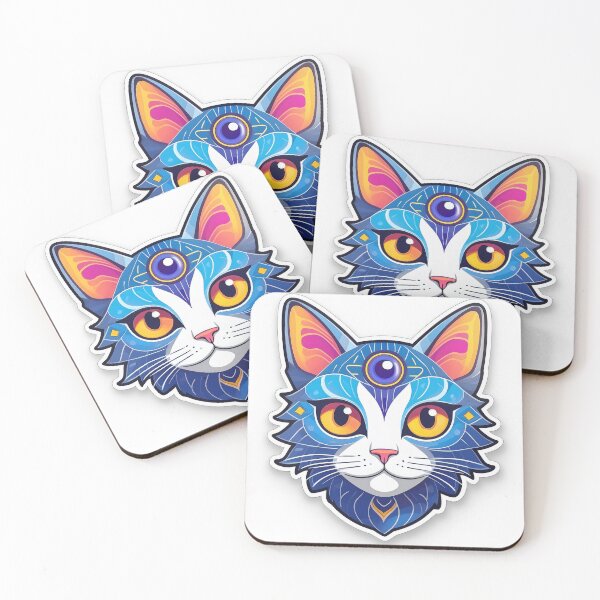 Item preview, Third Eye Indigo Cat Sticker designed and sold by CatStickershere.