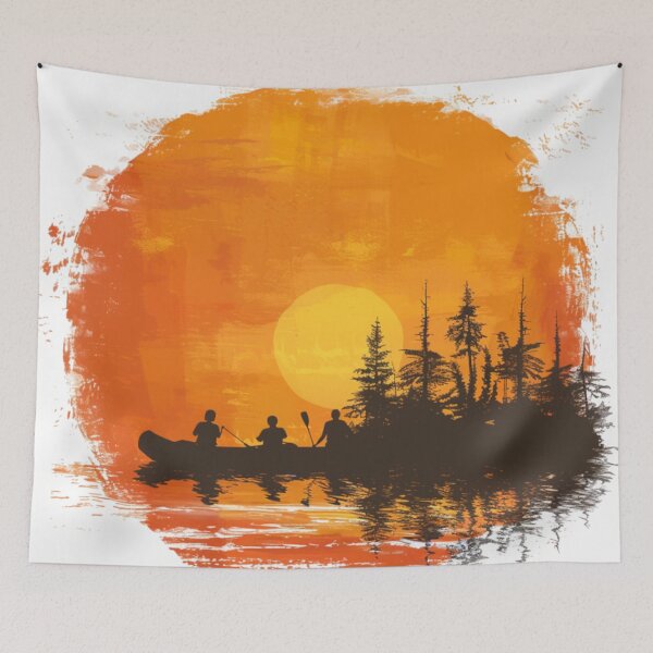 Item preview, Sunset gradient backdrop afters conquering challenging river Active Outdoors Inspired Art designed and sold by CDC40.