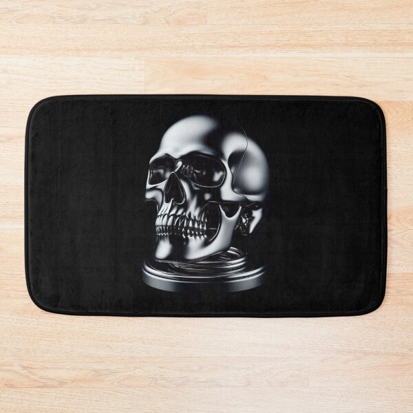 Item preview, Silver Shining Skull Displayed on a Metal Disc designed and sold by GaborSkeleton.