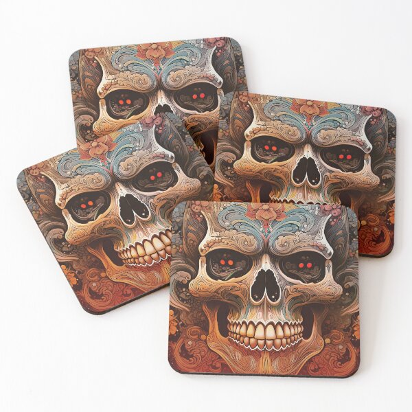 Item preview, Tattoo SKULL baroque ornamental flower power/3 designed and sold by Synthwave Poem.