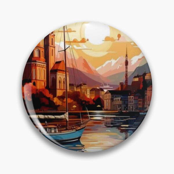 Item preview, Lucerne Switzerland Vintage Travel and Tourism Advertising Print designed and sold by posterbobs.