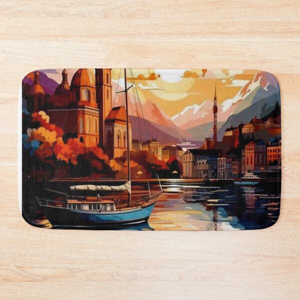 Item preview, Lucerne Switzerland Vintage Travel and Tourism Advertising Print designed and sold by posterbobs.