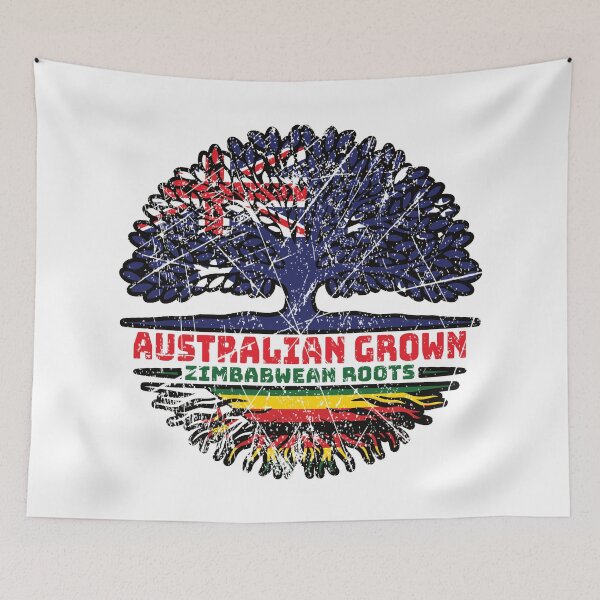 Item preview, Zimbabwe Zimbabwean Australian Australia Tree Roots Flag designed and sold by FlagX.