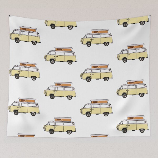 Item preview, yellow retro van designed and sold by chloemadesigns.