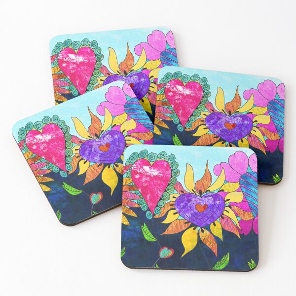 Item preview, Floral Love Colorful Heart Flower Garden Art designed and sold by Sharon Cummings Art.