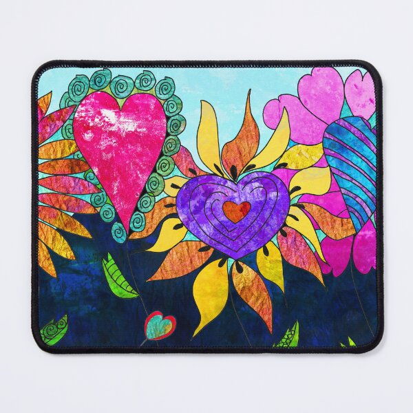 Item preview, Floral Love Colorful Heart Flower Garden Art designed and sold by Sharon Cummings Art.