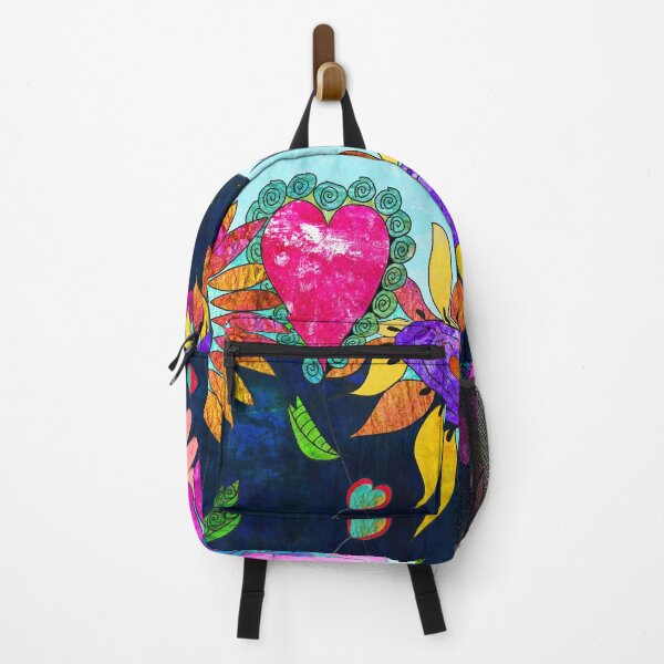 Item preview, Floral Love Colorful Heart Flower Garden Art designed and sold by Sharon Cummings Art.